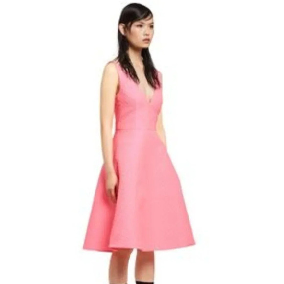 Prada Duchesse  Froiss Textured Sleeveless Bright Pink Dress Sz 6 - Picture 16 of 16
